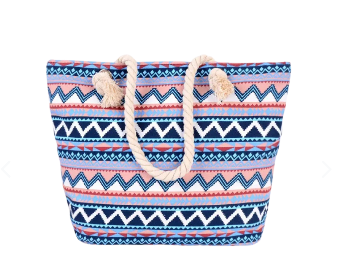 Bolso Cartera Zigzag Lona Estilo Tribal